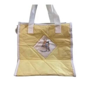 Beatrix Potter Peter rabbit vintage 90s yellow quilted baby bag 10 x 10